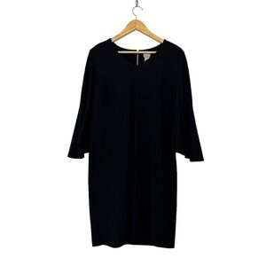 Chico's Black Ponte Flare Bell Sleeve Sheath Dress Women's Sz 0.5( U.S 6)